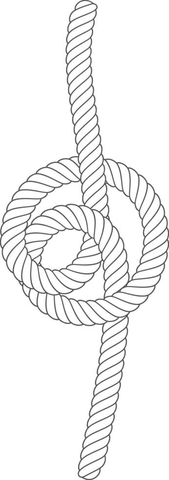 Rope drawing showing a simple knot or loop vector