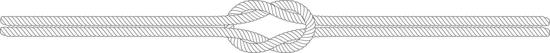 Joining two ropes with a symmetrical connecting knot vector