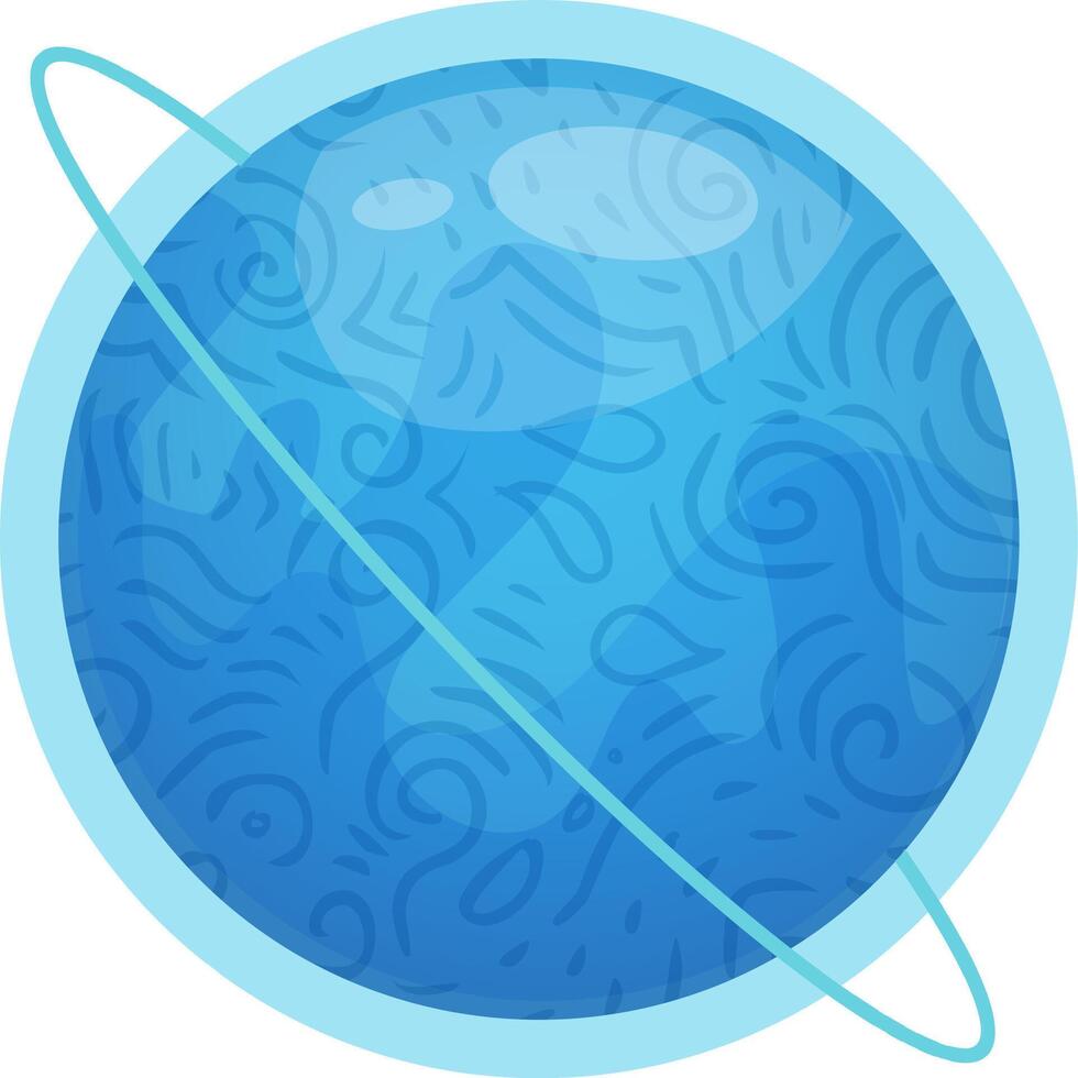 Blue planet with orbital ring and abstract patterns vector