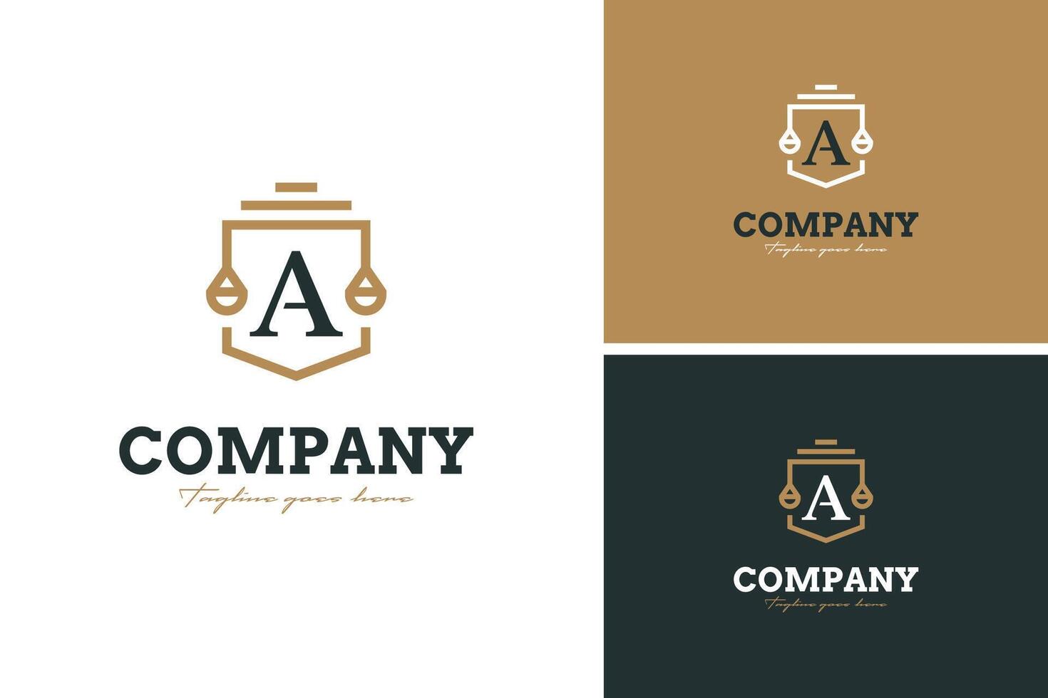 Sophisticated Logo Template Integrating Letter A with Justice Scales and a Shield Badge for Legal Identity vector