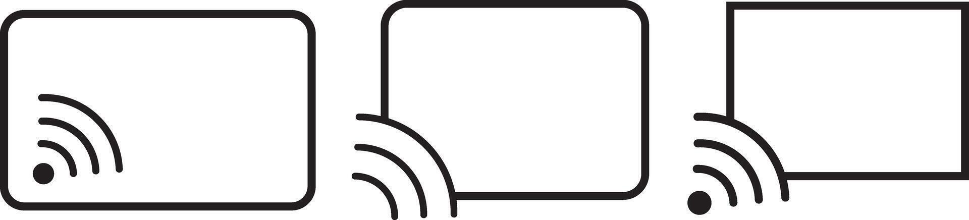 Screencast icon set . Online tutorial and sharing signs. broadcast symbols. Screencasting and Broadcast Icons. Desktop presentation signs. vector