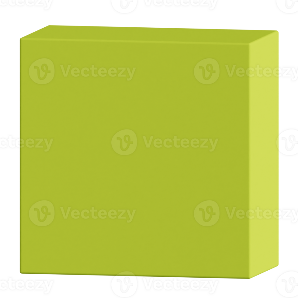 3d Lima verde retangular quadra brincar mínimo embalagem Projeto objeto png