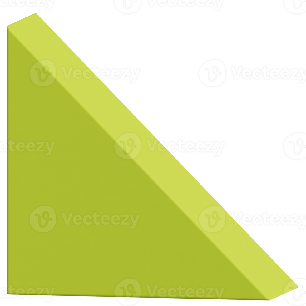 3d chartreuse giusto triangolo forma minimo geometrico prisma oggetto png