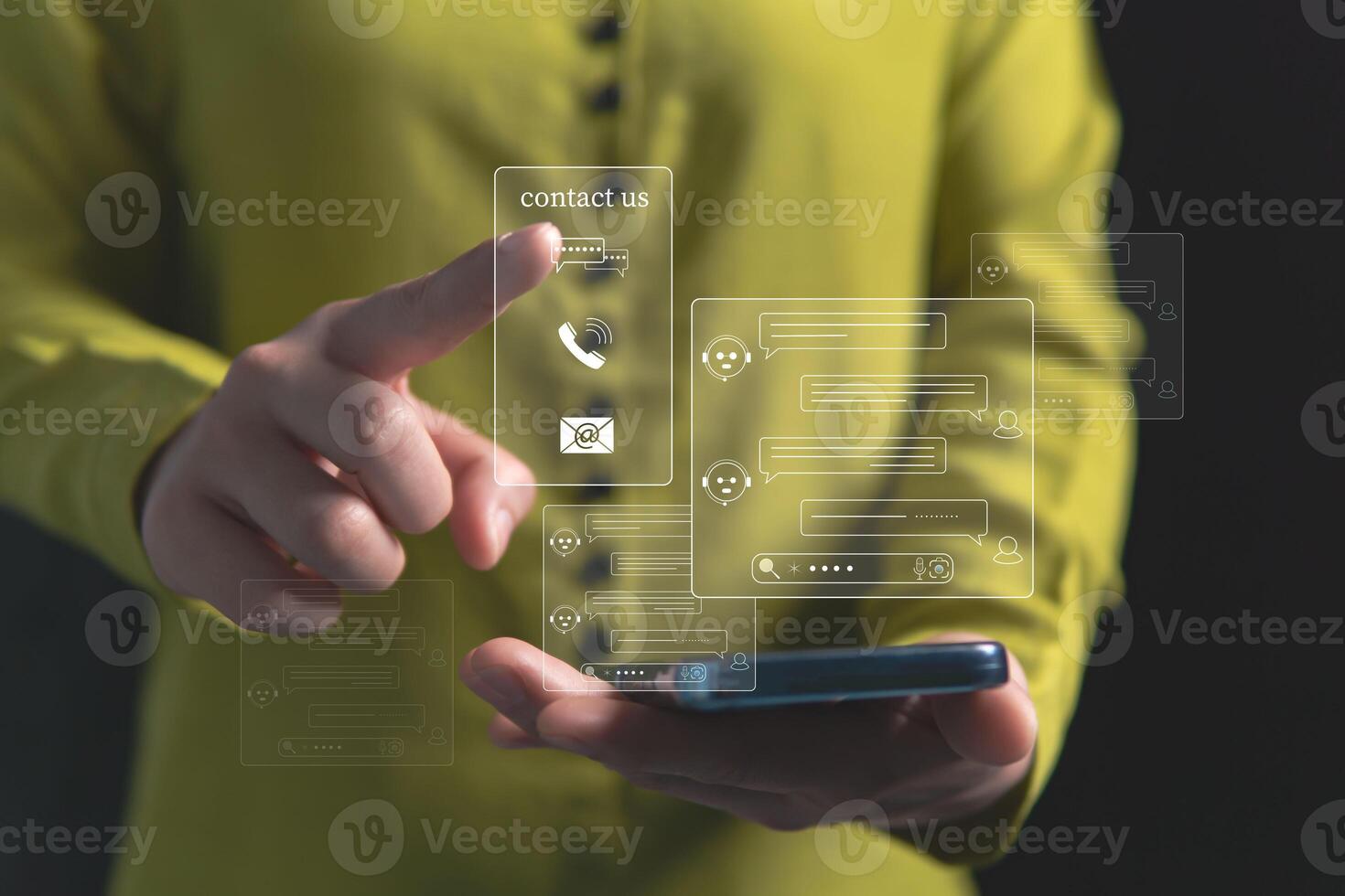 Contact us, a modern communication channel that customers or the general public can easily access via the internet with just a touch of your mobile phone. photo