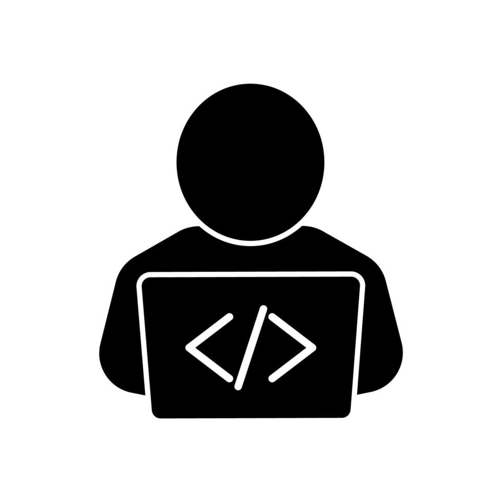Icon a developer, isolated against a clean background. vector