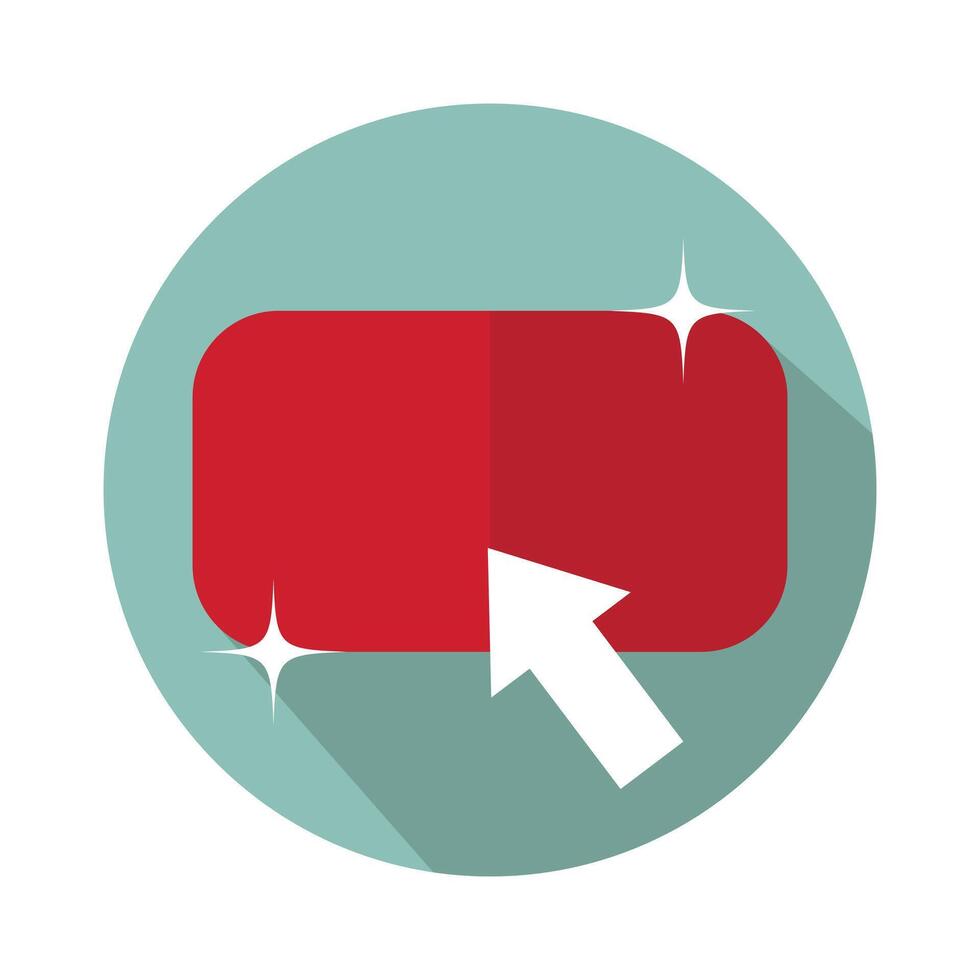 Flat Icon with Cursor Arrow and Long Shadow. illustration. vector