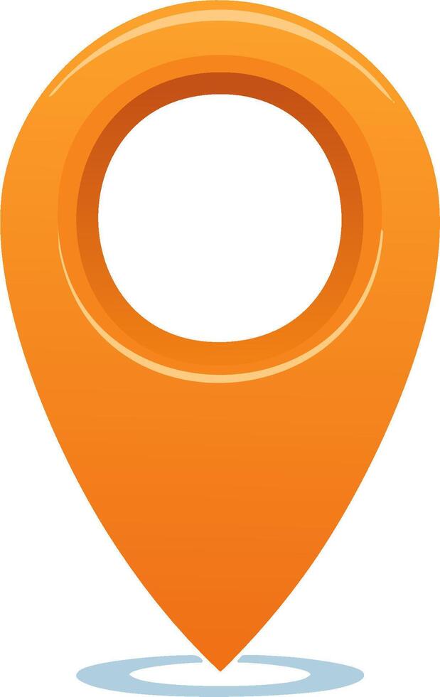 Vibrant orange pointer pinpointing location on maps for destinations and navigation apps illustration graphic design vector