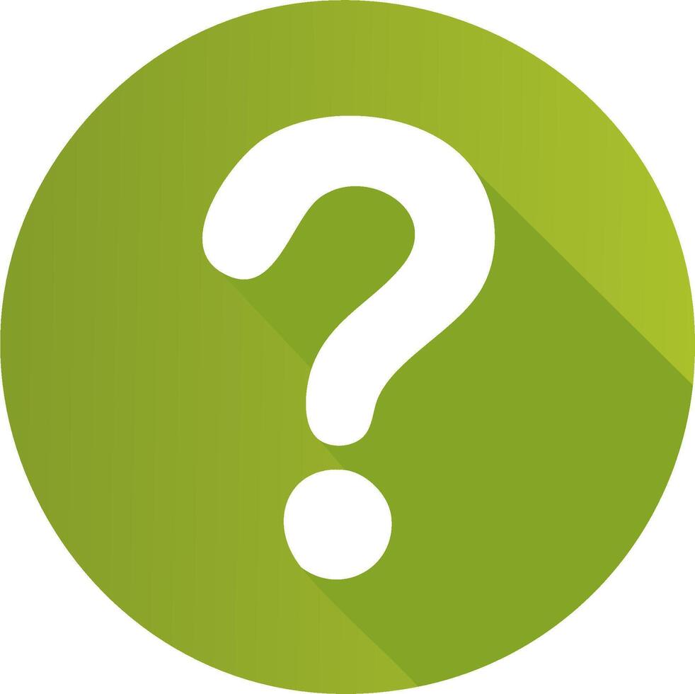 Green circular question mark icon design for asking questions or getting help vector