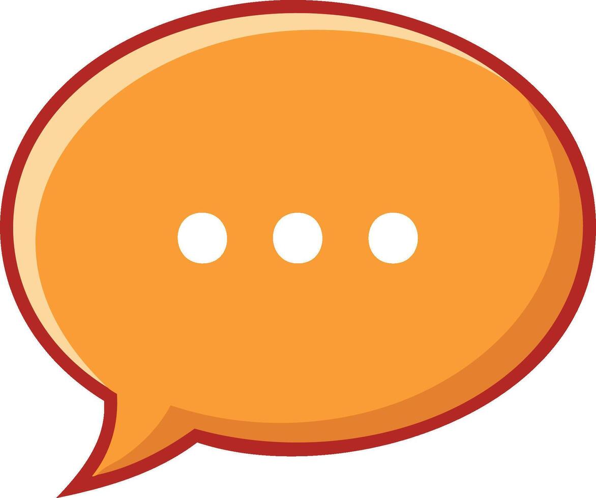 Orange Speech Bubble with Three Dots Symbolizing Typing or Thought Process vector