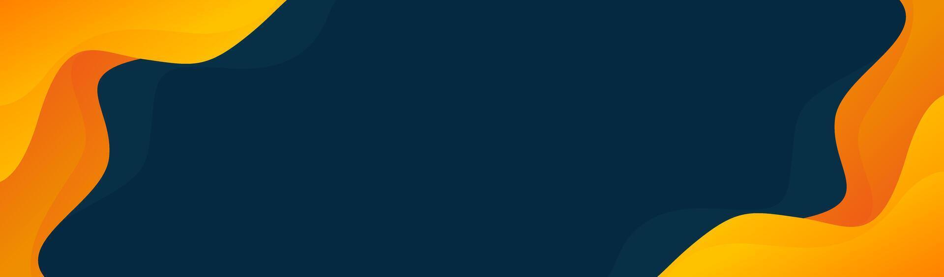 Abstract orange and dark blue banner background with fluid wave shapes, modern smooth gradient design, suitable for sale banners, business, ads, events, websites, and headers vector