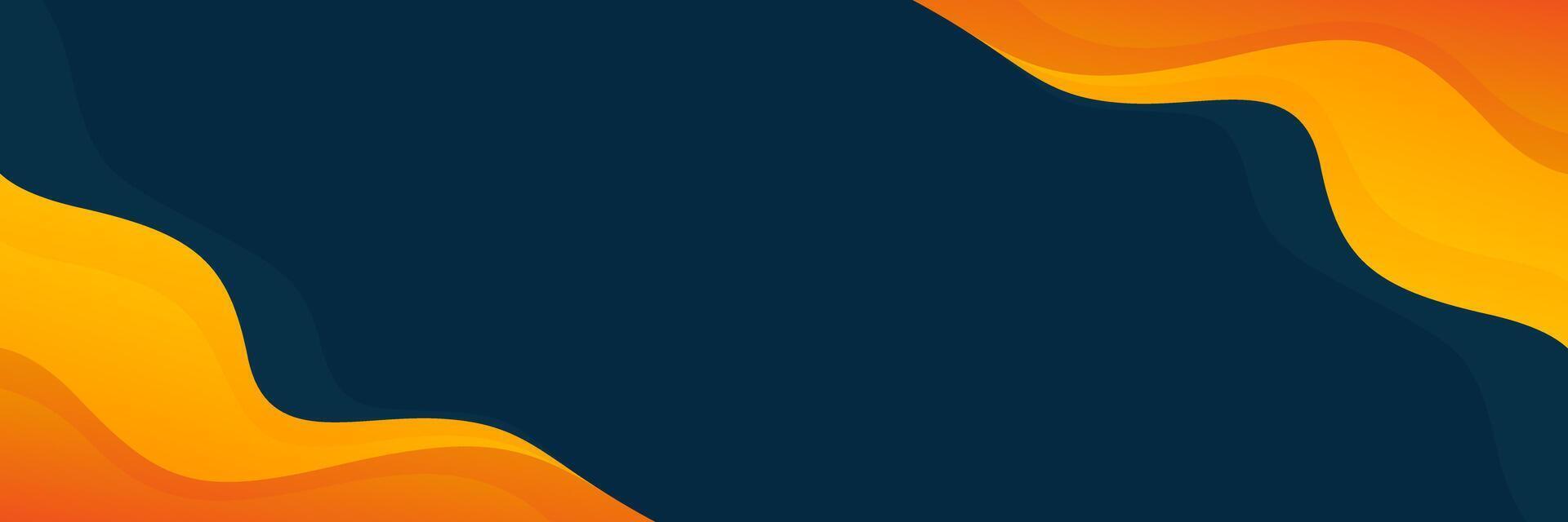 Abstract orange and dark blue banner background with fluid wave shapes, modern smooth gradient design, suitable for sale banners, business, ads, events, web, headers, and more vector