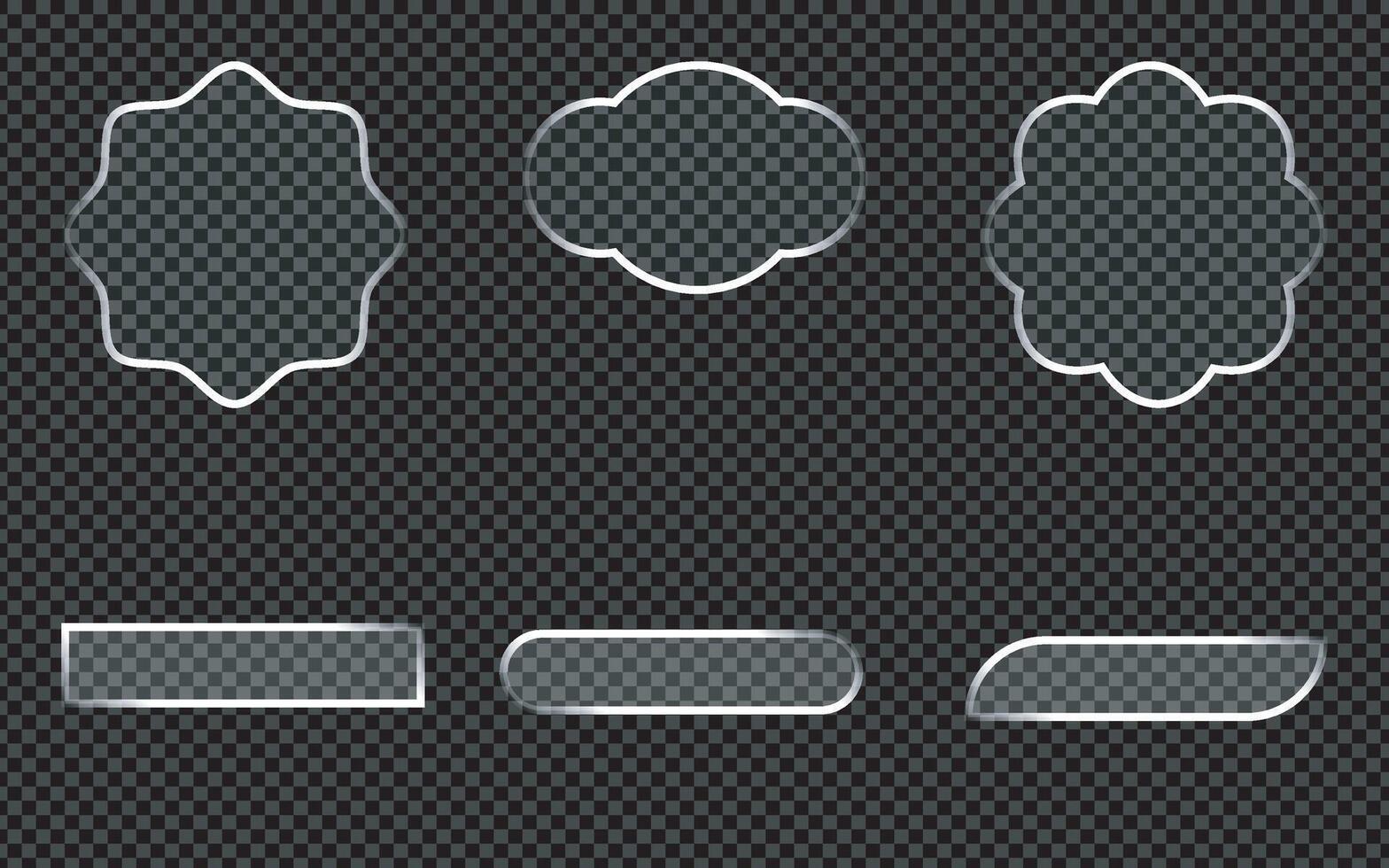 Light liquid glass panels with futuristic framing are ideal for usage with mobile and web applications vector