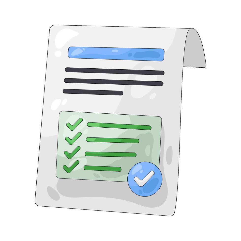 Checklist with Green Checkmarks vector