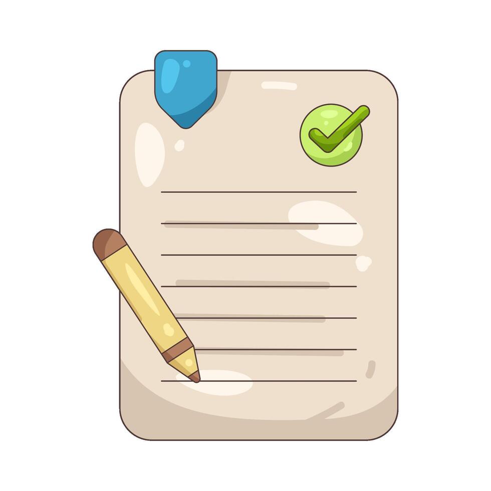 Illustration of Document and Check Mark vector
