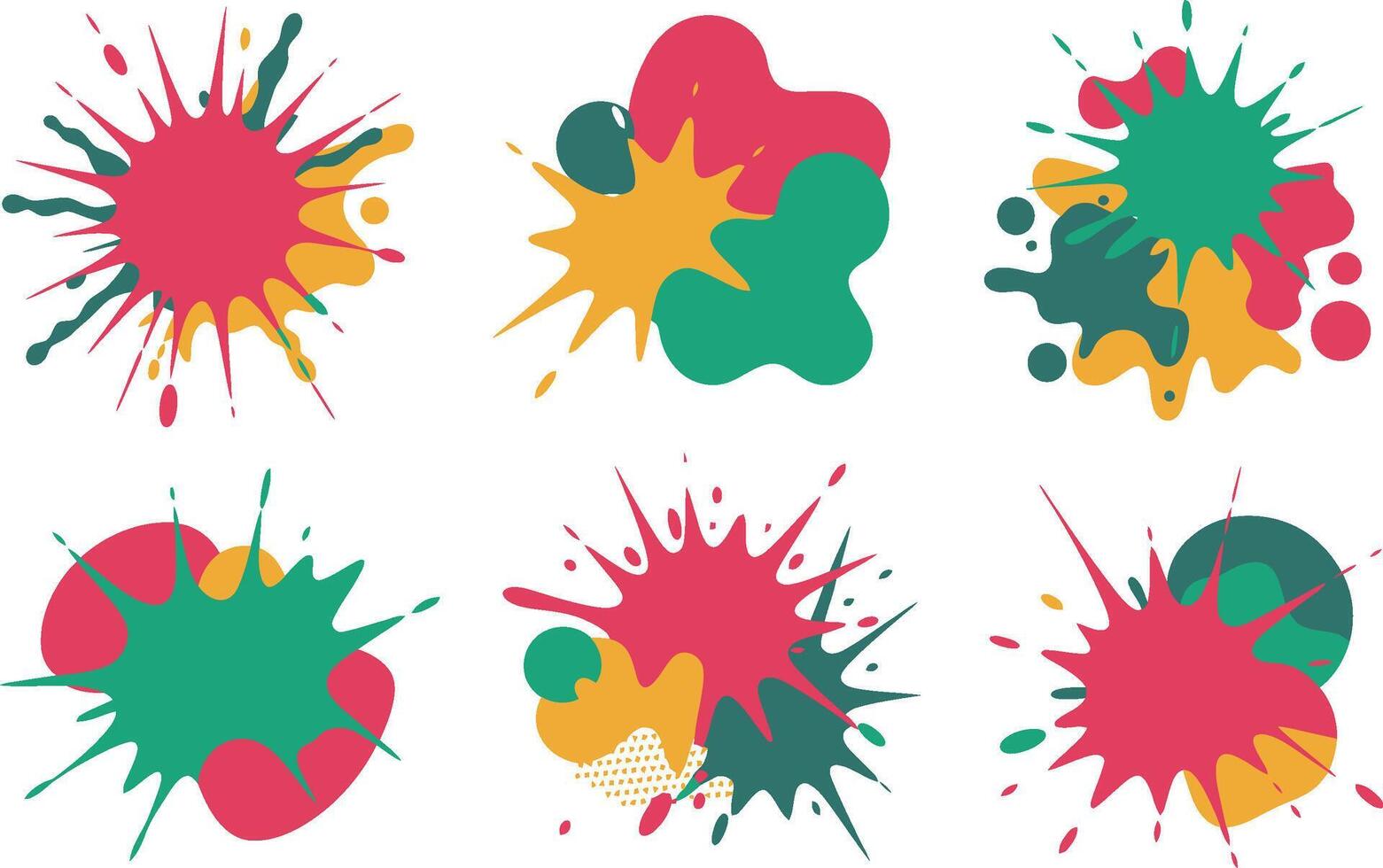 Dynamic abstract paint splashes create vibrant modern graphic design elements vector