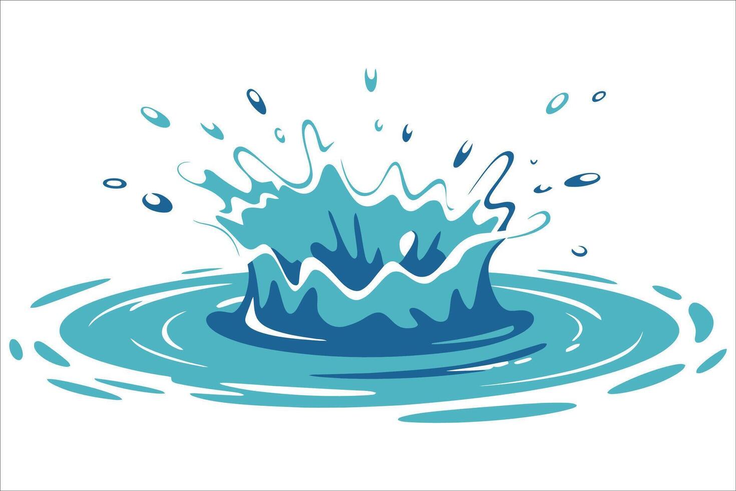 Vibrant water splash with ripple effect, perfect for adding a dynamic touch to designs vector