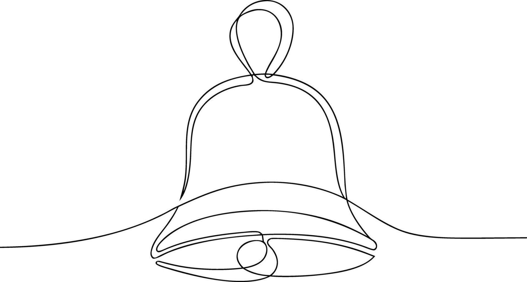 Single line drawing of a bell with clapper continuous line vector