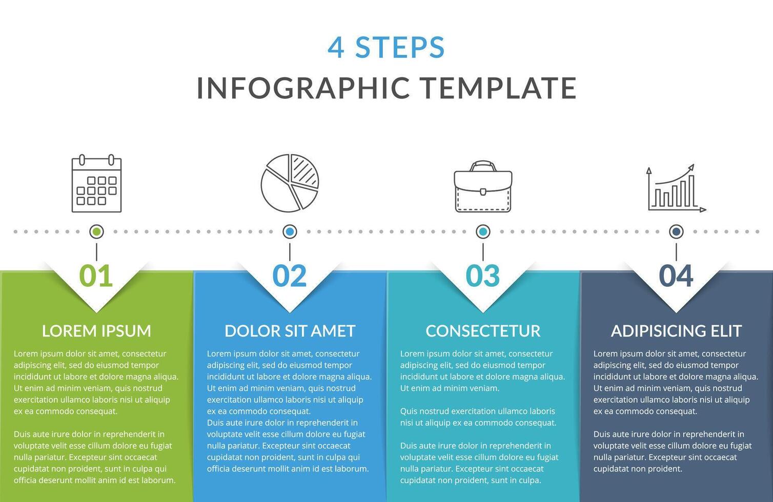 Infographic template with 4 steps or options, workflow, process chart vector