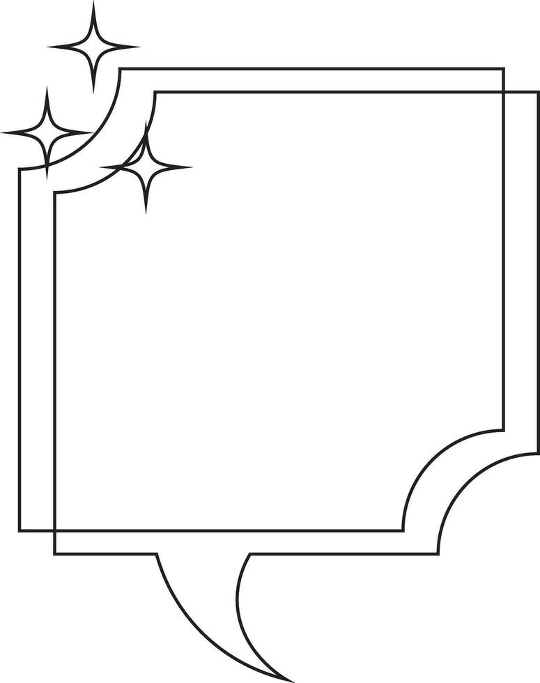 Retro Frame Text Box Outline Design vector