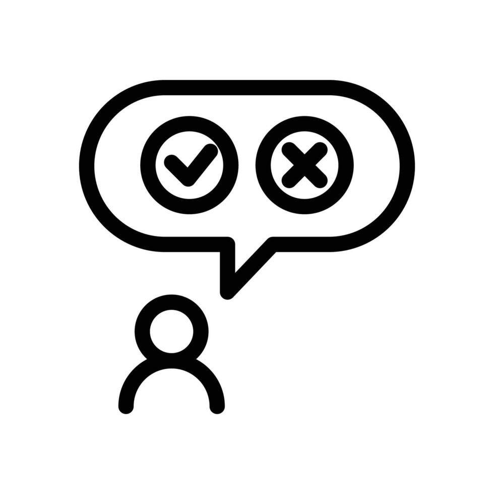 user opinion outline icon design good for web or mobile app vector