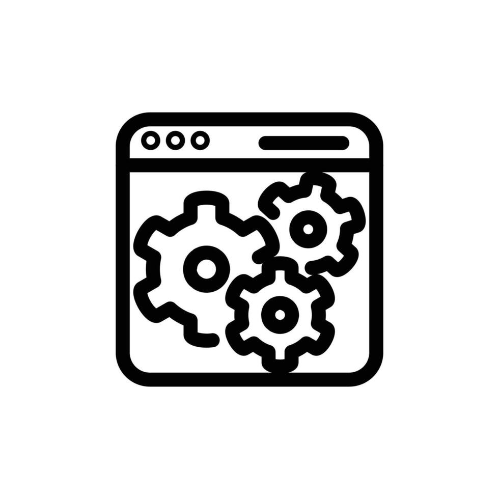 website and gear symbol of setting outline icon design good for web or mobile app vector
