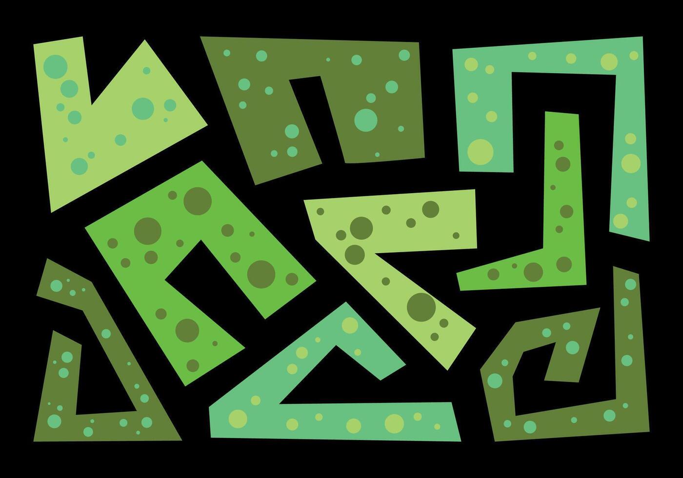 Speech bubble shapes in various geometric shapes in retro cartoon style. Abstract green geometric shapes with drops, graphic elements. Funky sticker collection for text highlight. Frames in doodle. vector