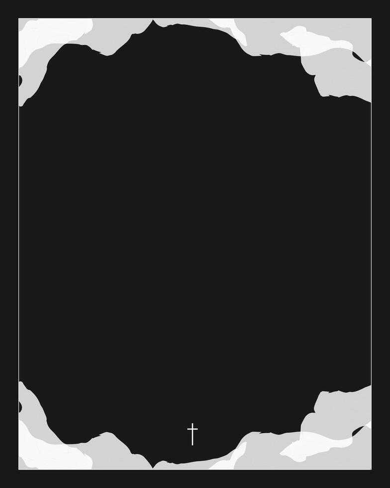 grunge background with frame for funeral. leaves frame vector