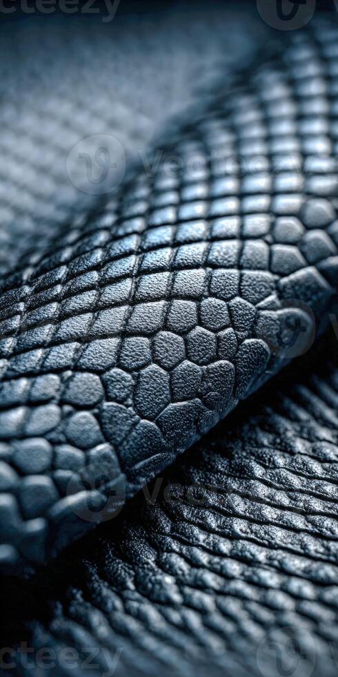 Textured blue leather with unique reptile-like patterns and shine photo