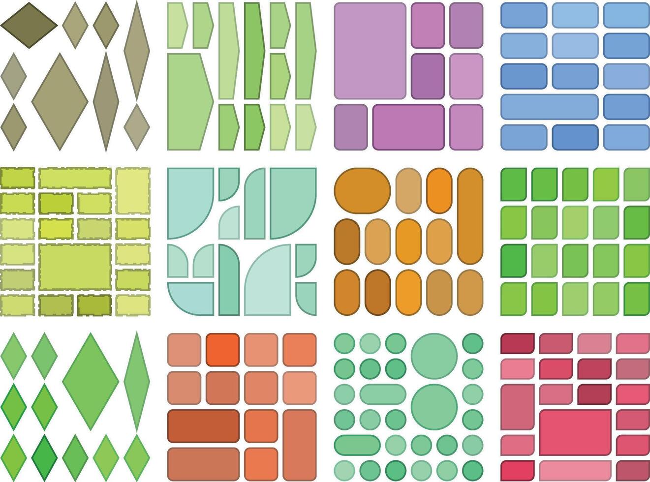 Clean bento grid component bundle for modern interface concept designs vector