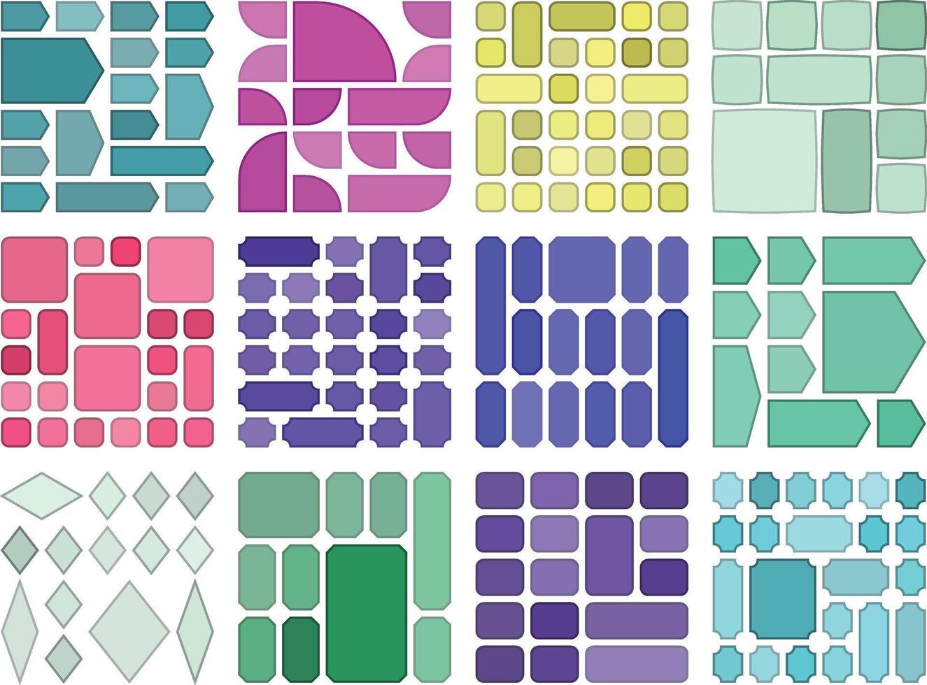 Smooth bento grid components bundle for modern minimalist layout ideas vector
