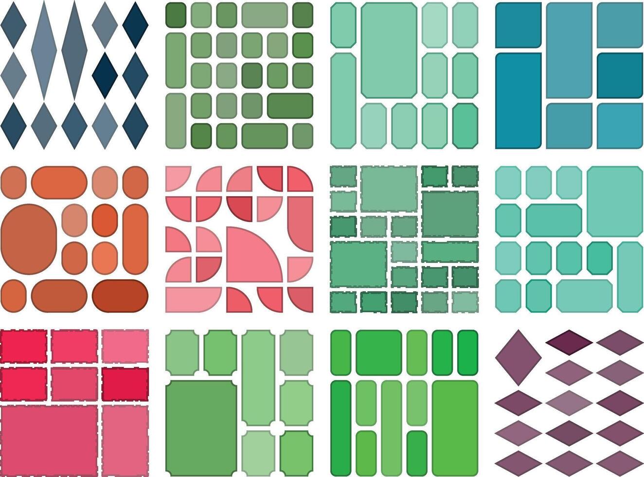 Creative visual bento grid collection for diverse modern design projects vector