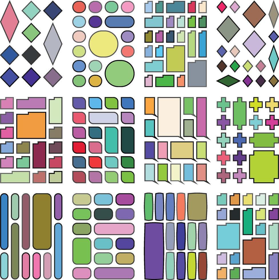 Innovative structured bento grid bundle for versatile digital layout styles vector