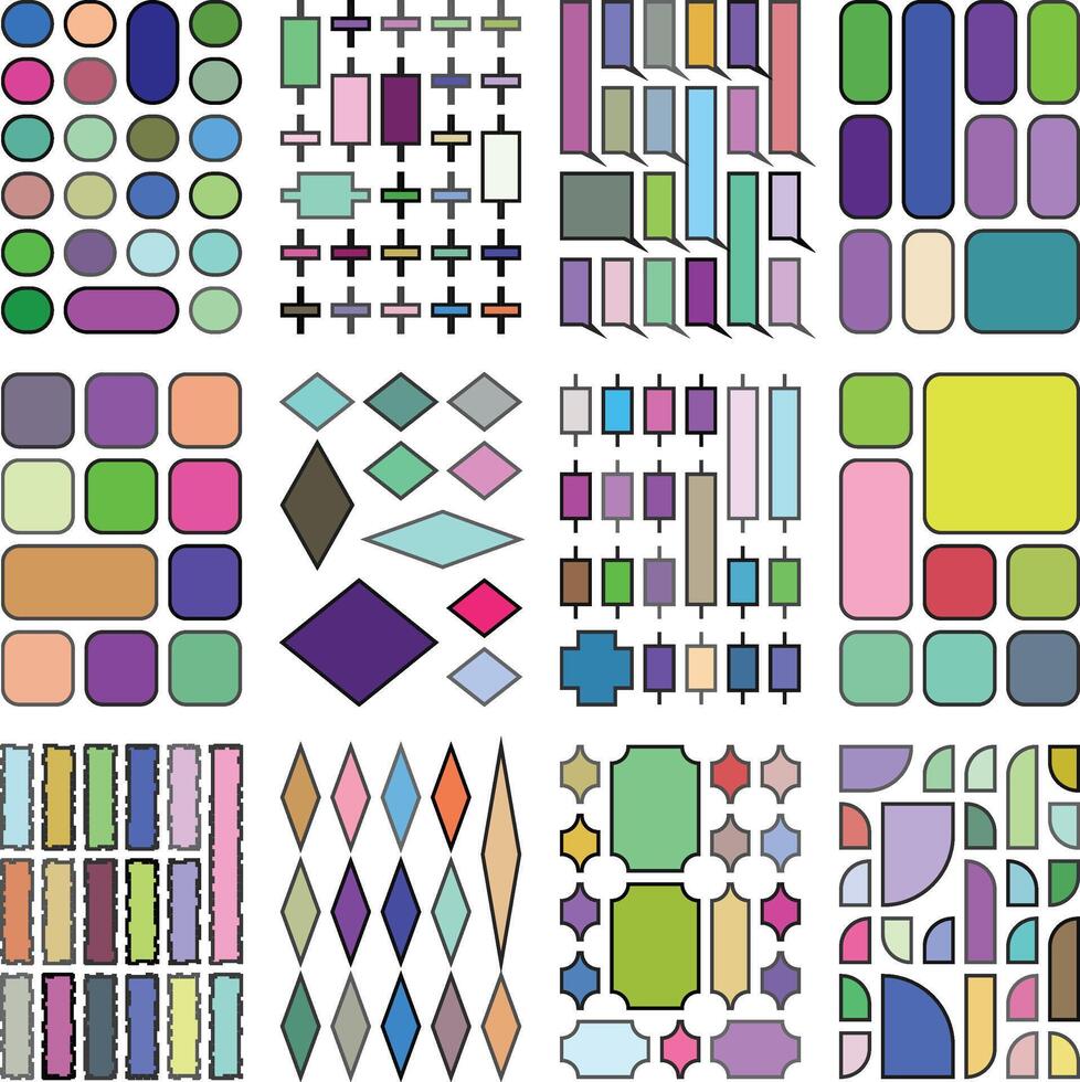 Sleek contemporary grid compositions perfect for digital design tasks vector