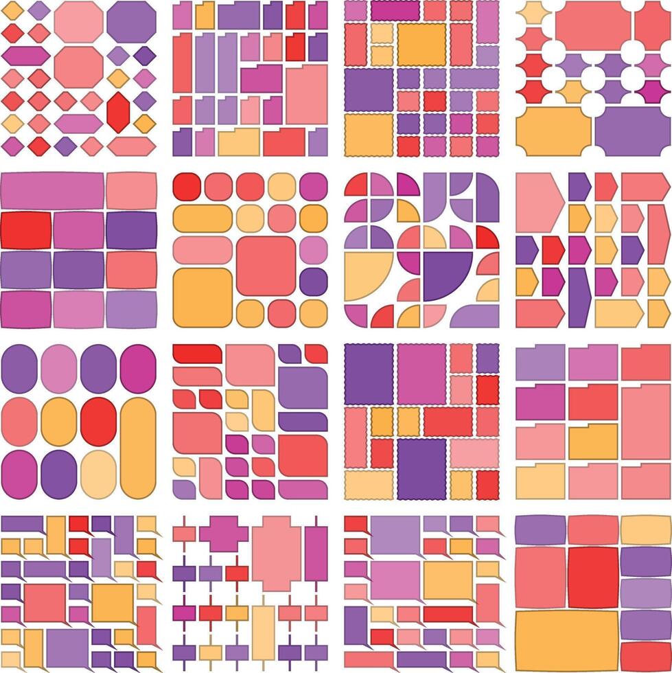 Contemporary modular bento layout graphics built for minimal intuitive compositions vector