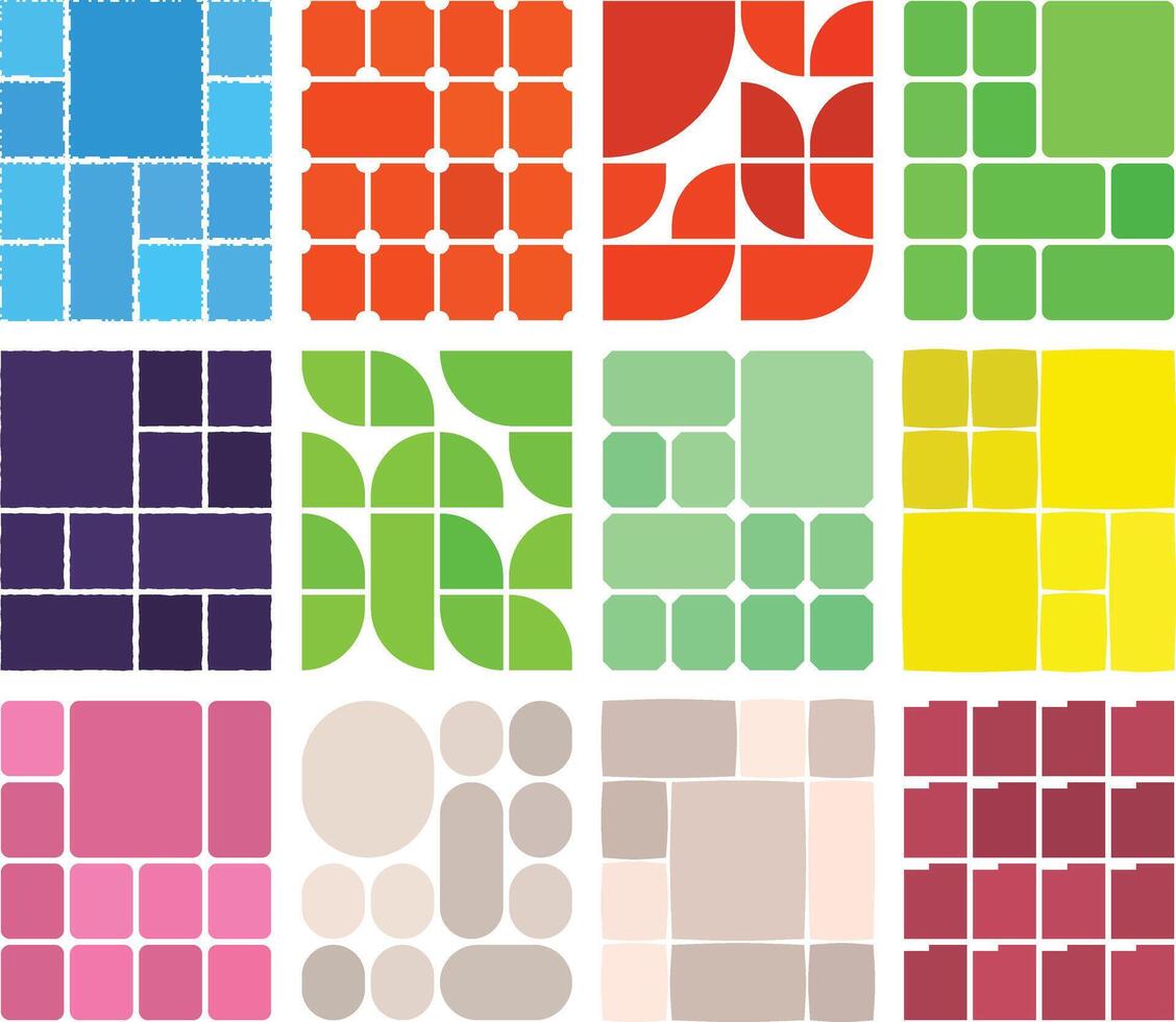 Clean minimal bento layout bundle ideal for modern product and interface design vector