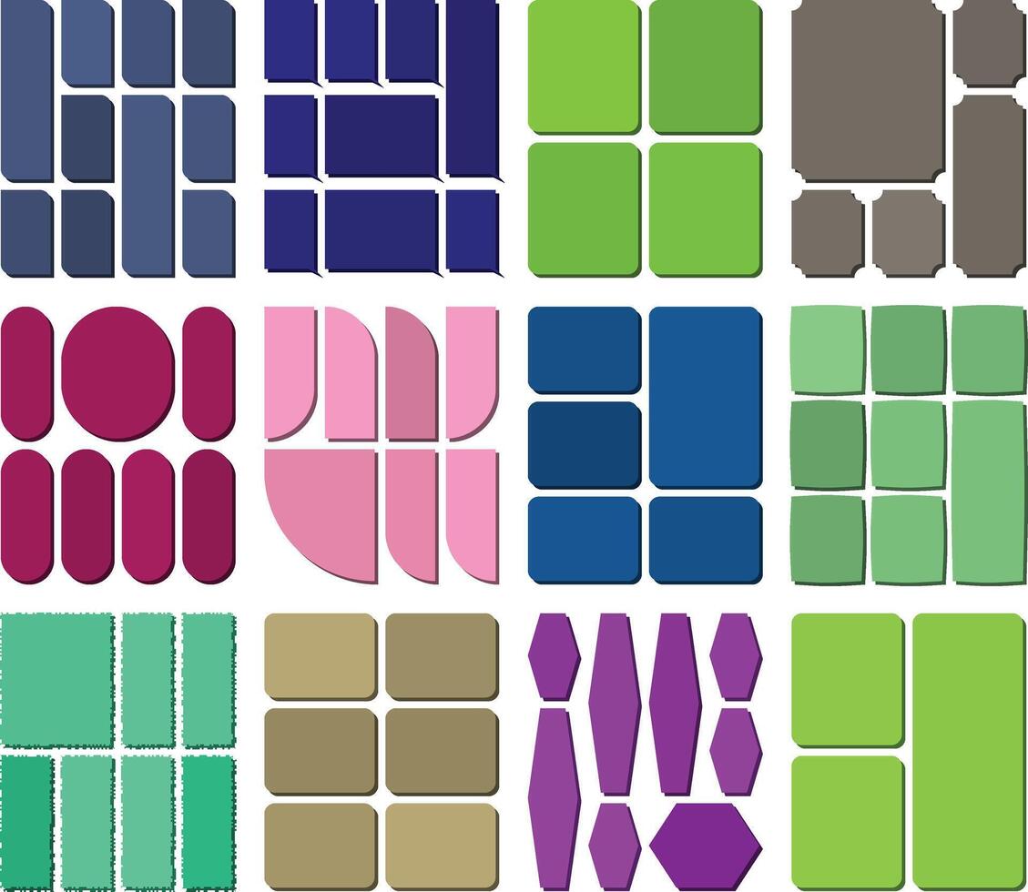 Advanced bento grid mix ideal for innovative digital layout building vector