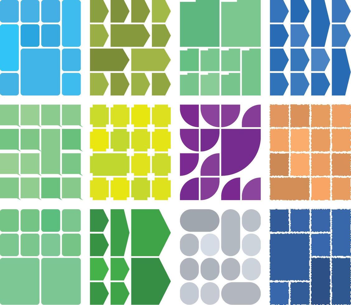 Minimalist bento grid layout templates suitable for modern UI environment vector