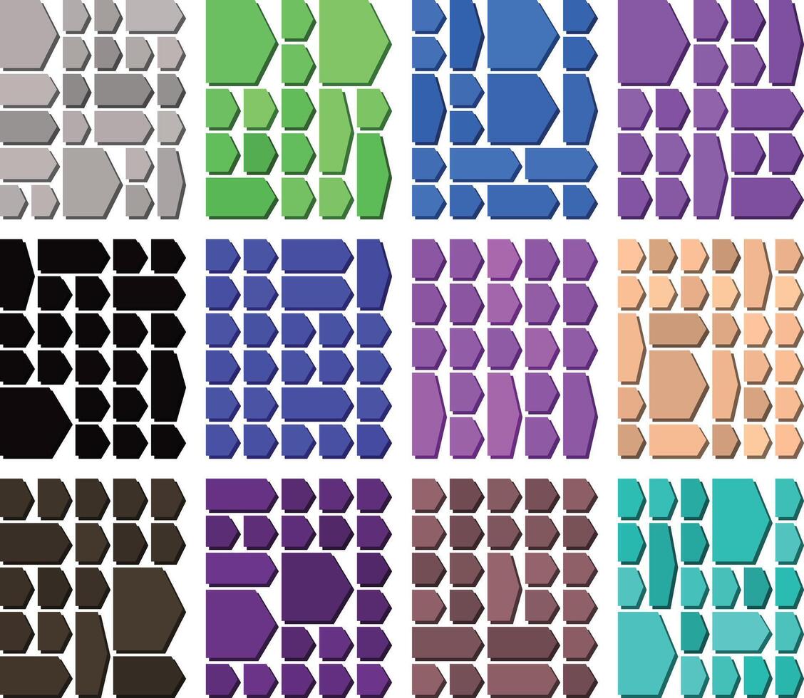 Creative bento themed chevron icons designed for smooth UI integration vector