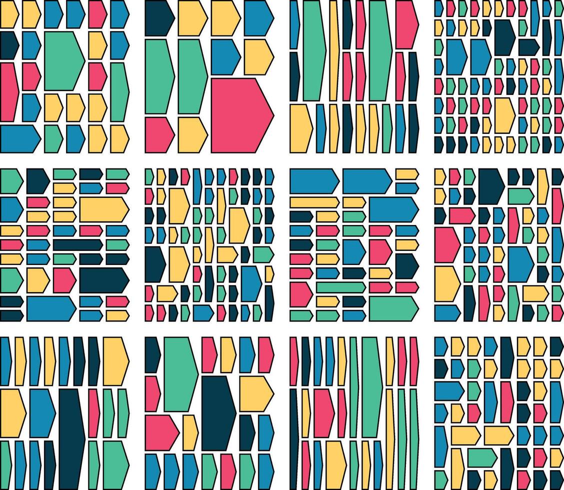 Sharp chevron arrow visuals suited for clean modular interface patterns vector