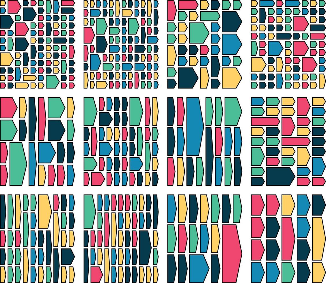 Versatile arrow chevron artwork supporting adaptive modular design systems vector