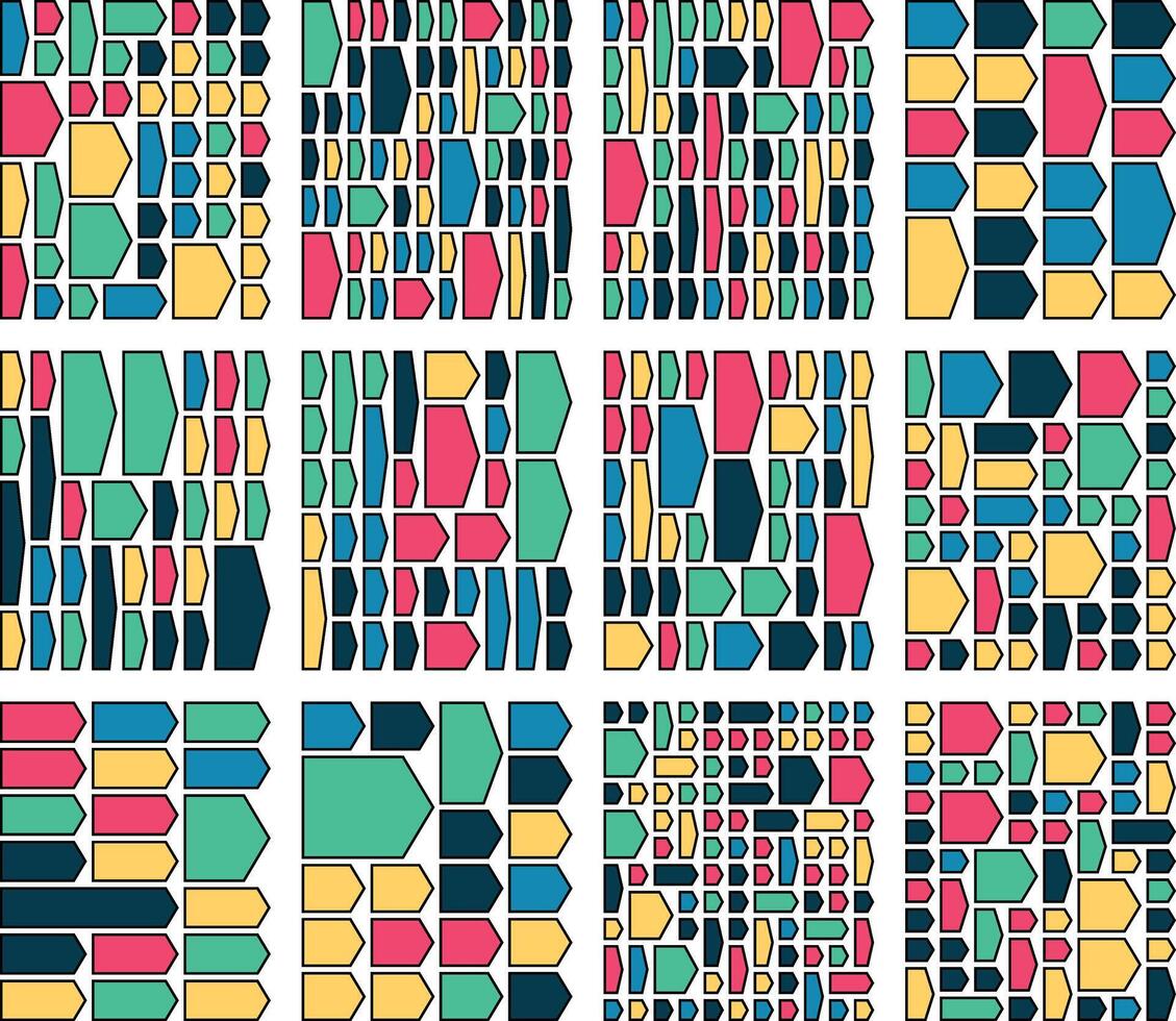 Smooth line chevron arrows enhancing seamless transitions within bento grids vector