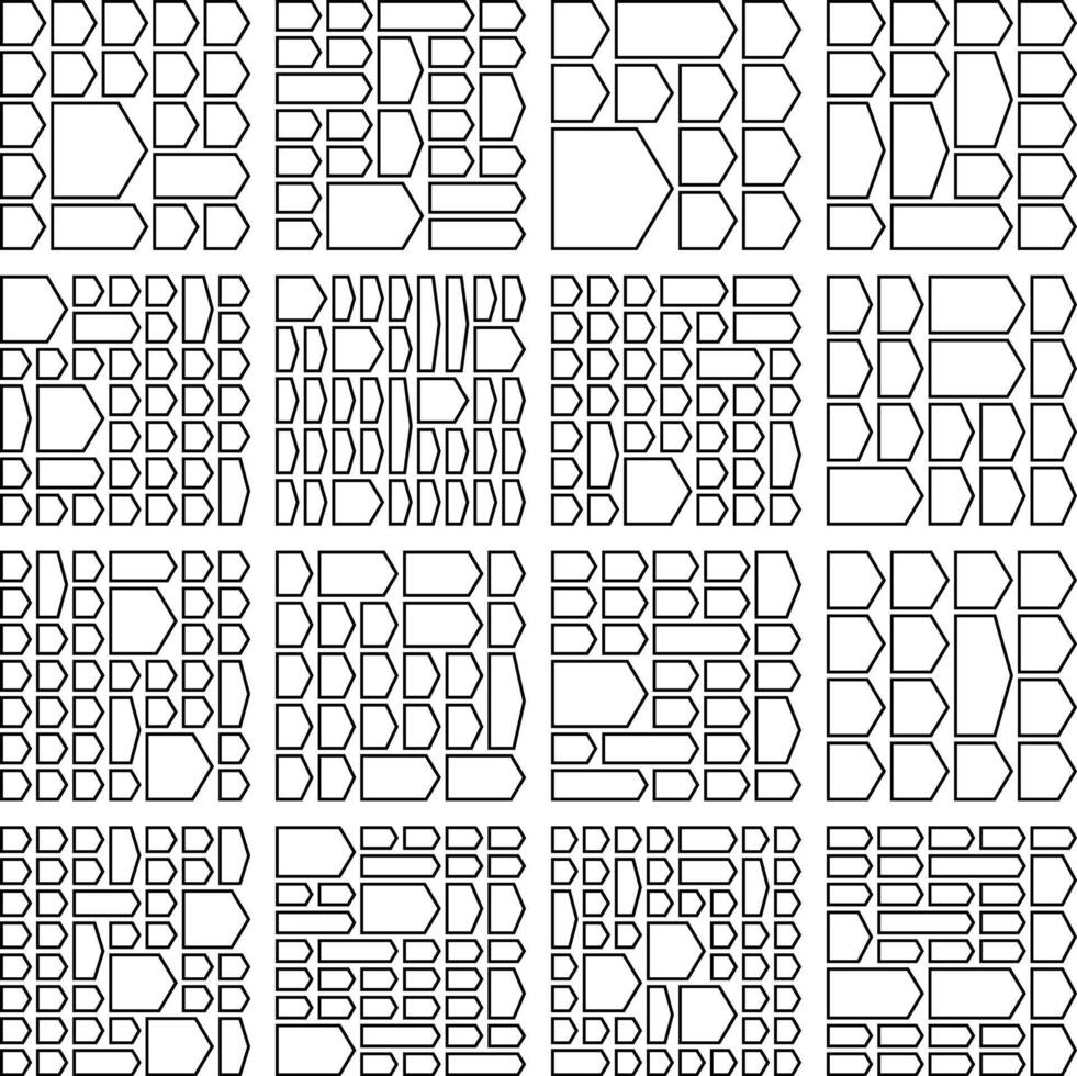 Artistic chevron arrow graphics supporting expressive modular interface layouts vector