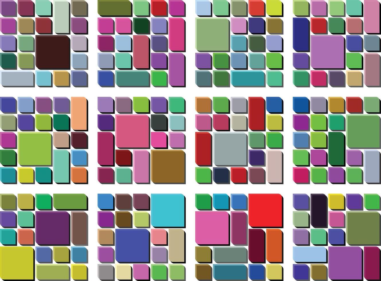 Versatile Asymmetric Leaf Style Bento Grid Leaf Layout Bundle For Digital Design vector