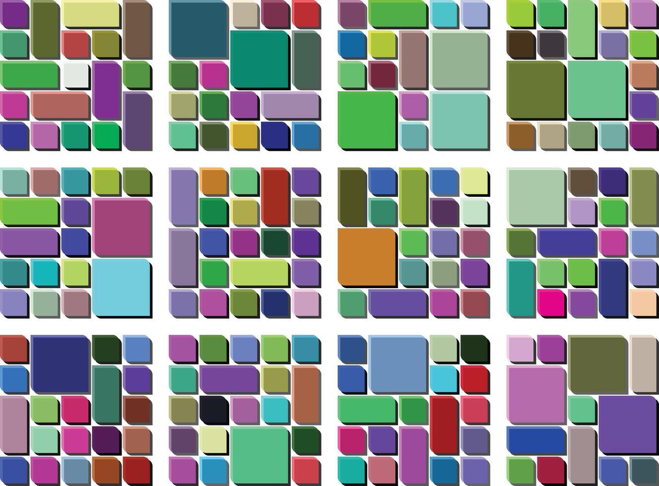 Smooth Asymmetric Leaf Style Bento Grid Elegant Leaf Bundle For Graphics vector