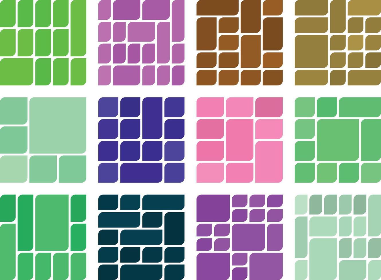 Smooth Asymmetric Leaf Bento Grid Layout Great for Professional Minimal Creative Usage vector