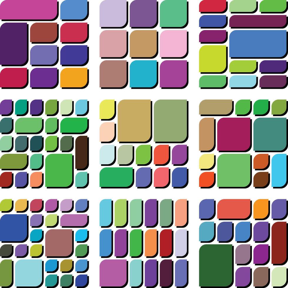 Serene Asymmetric Leaf Bento Grid Design Made for Calm Minimal Creative Presentation vector