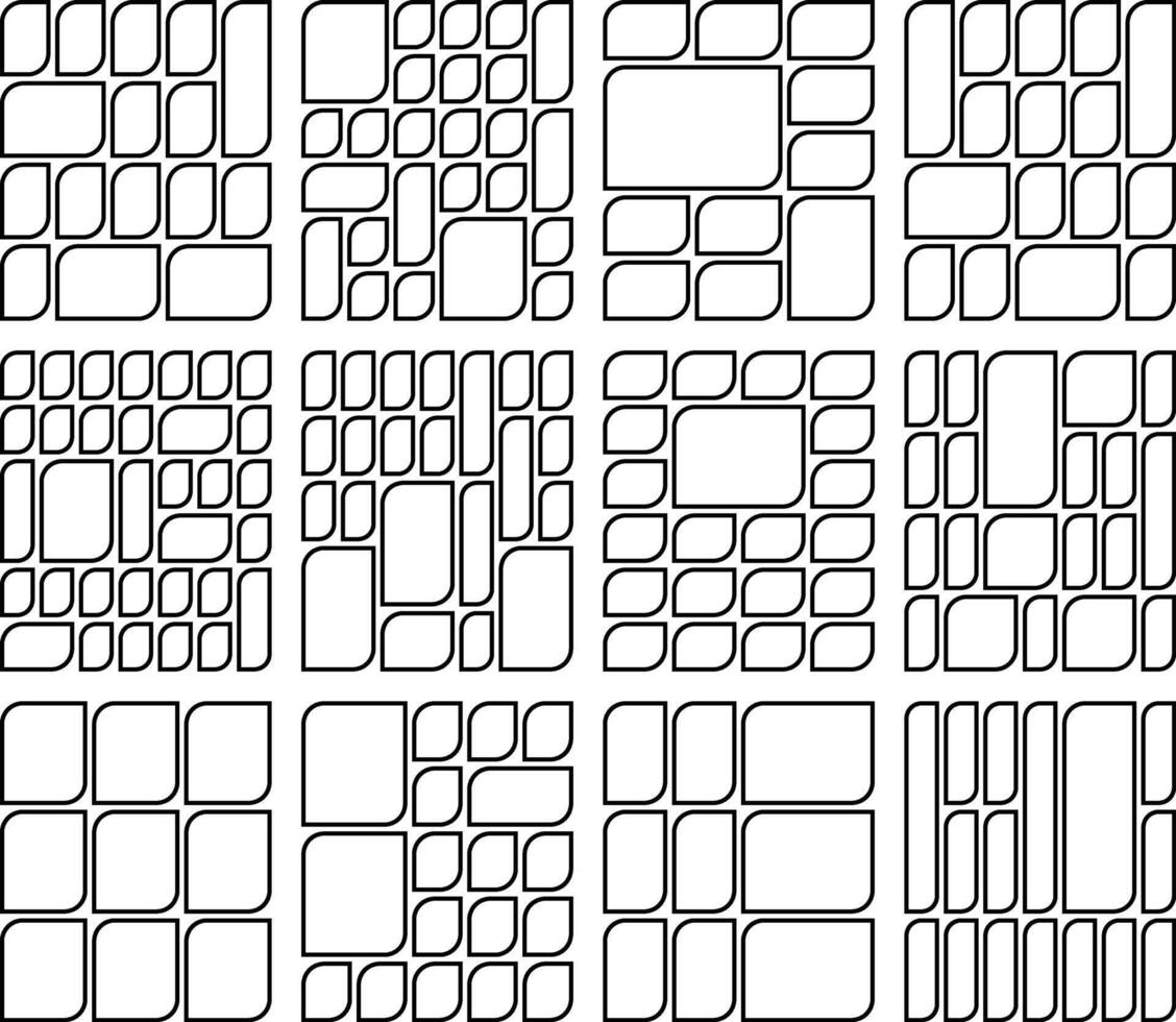 Soft Elegant Asymmetric Leaf Bento Grid Arrangement Suitable for Clean Artistic Projects vector