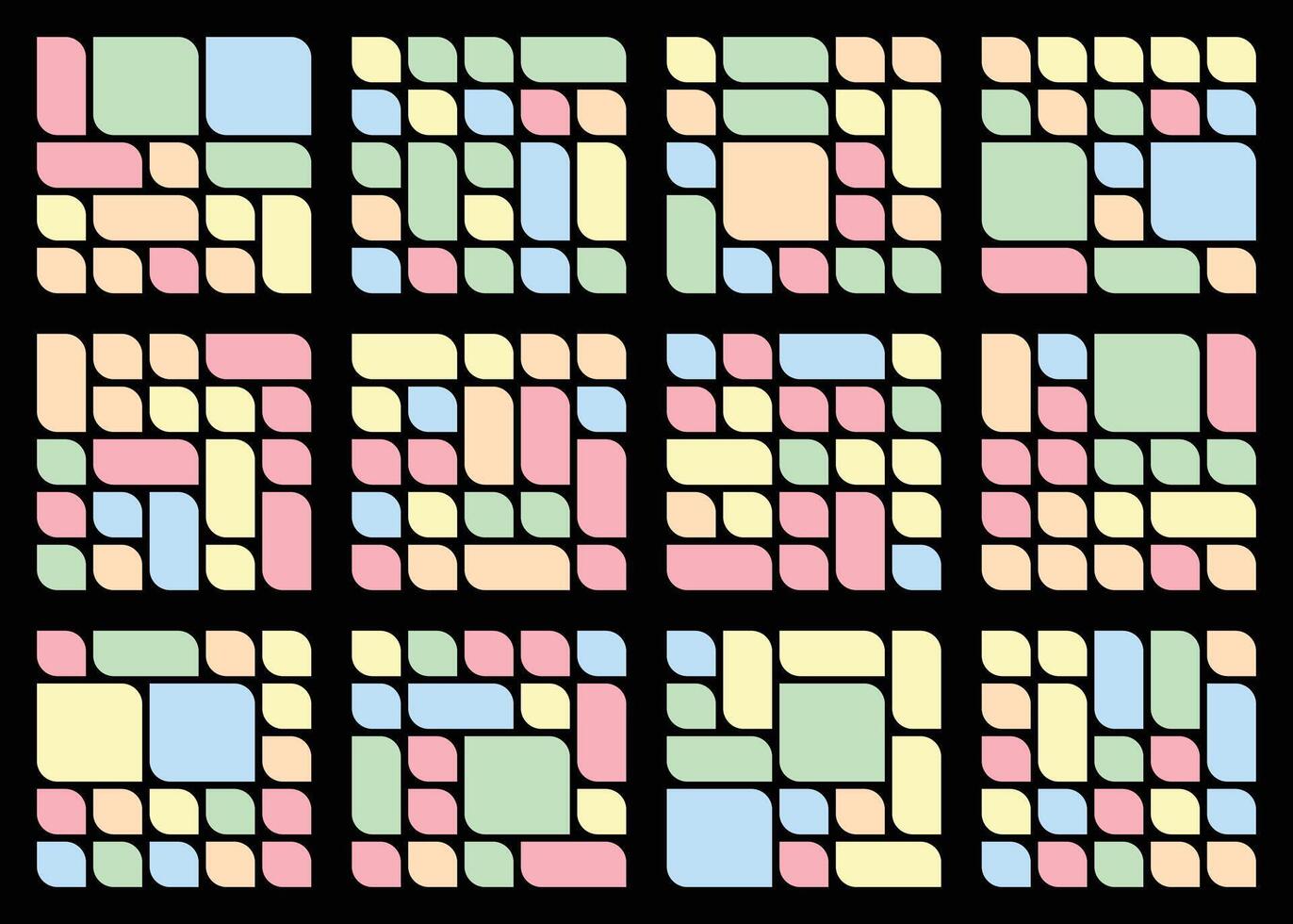 Elegant Asymmetric Leaf Style Bento Grid Design Bundle For Creative Projects vector