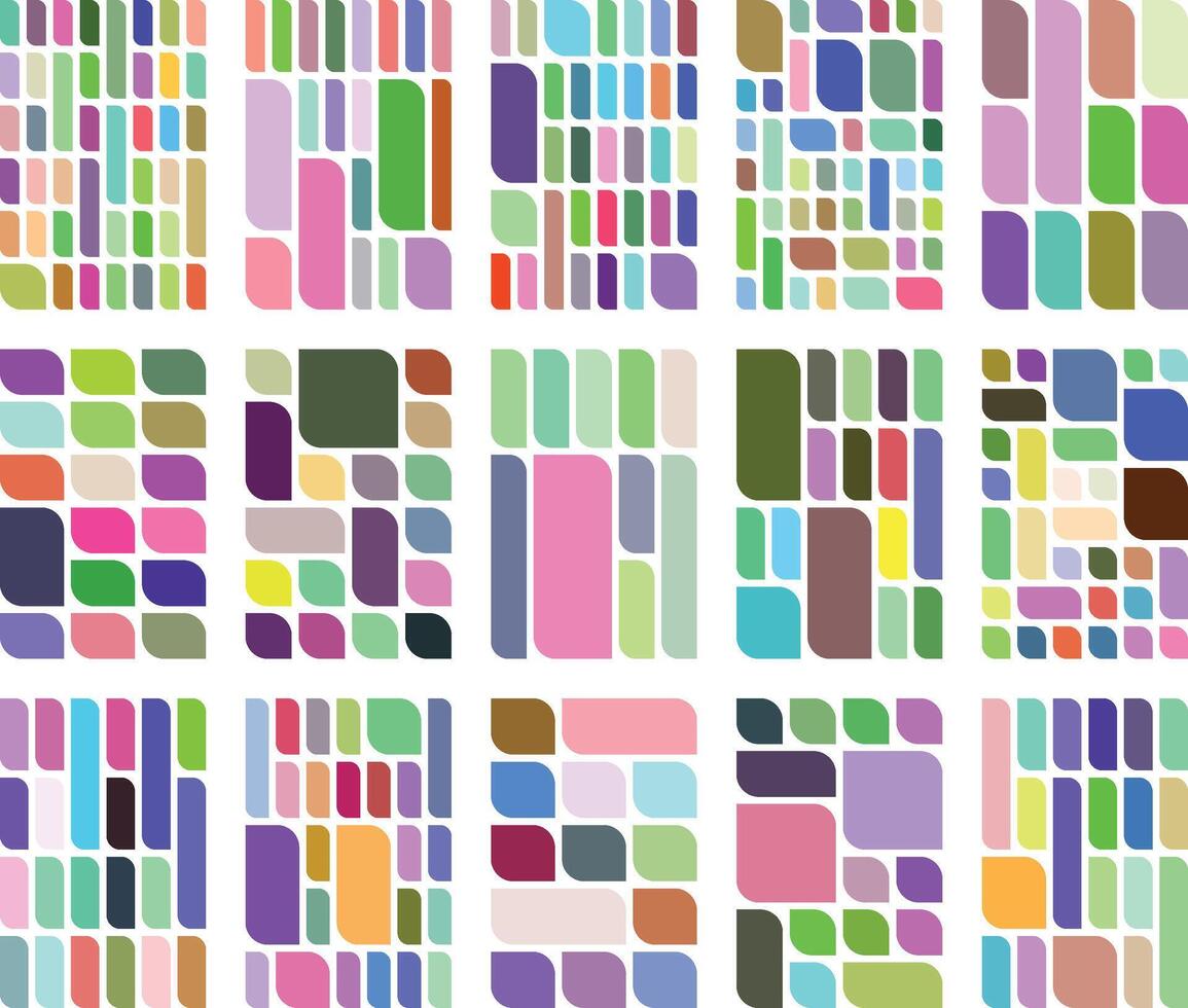 Beautiful Asymmetric Leaf Style Bento Grid Botanical Graphics Bundle For Projects vector