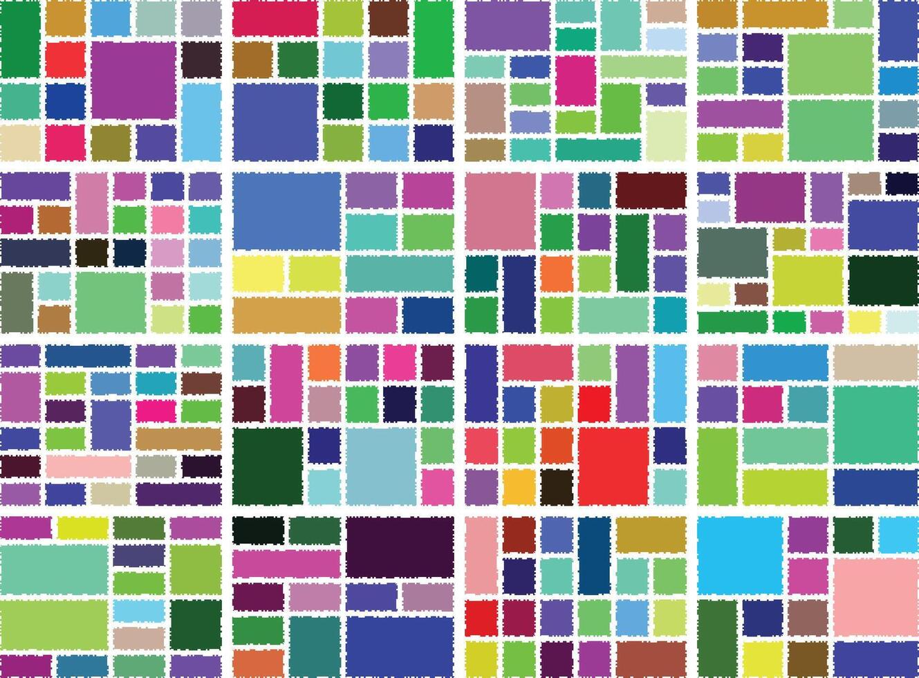 Bold digital glitch pixel layout forming stylish and modern bento grid vector